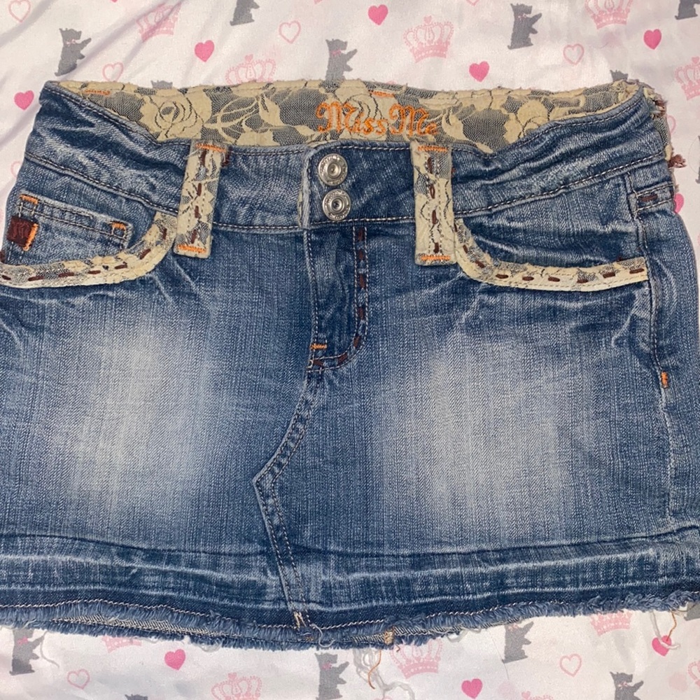 Miss Me Denim Lace Skirt